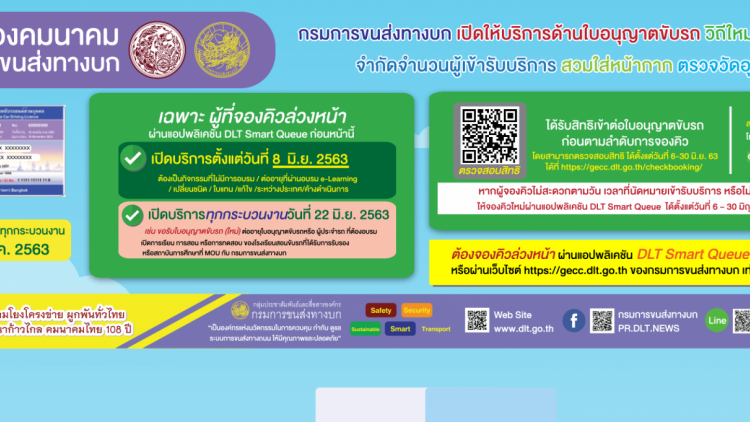 ต่อใบขับขี่ออนไลน์ได้ง่ายๆ เพียง 9 ขั้นตอน พร้อมจองคิวผ่าน DLT Smart Queue